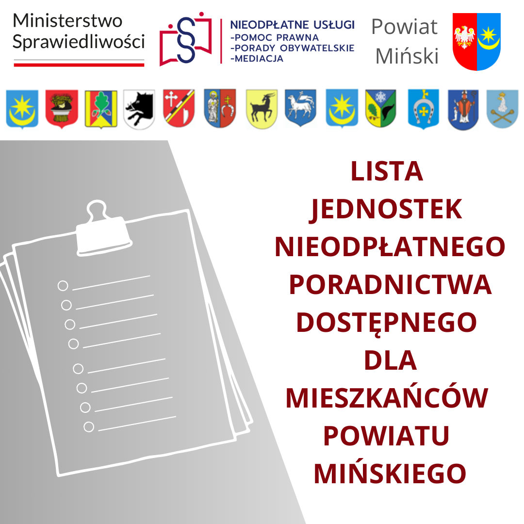 lista jednostek nieodpłatnego poradnictwa